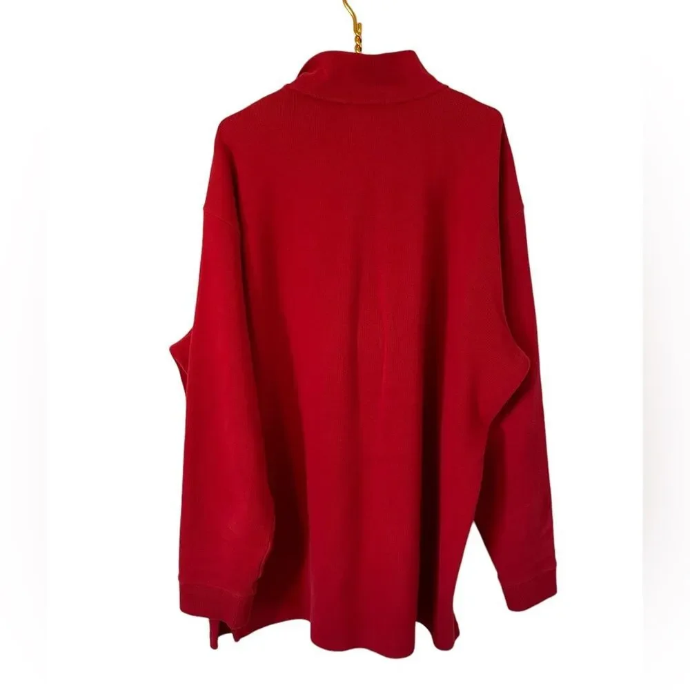 Polo Ralph Lauren Big & Tall Red Quarter Zip Pullover Sweater, Size XL Tall‎